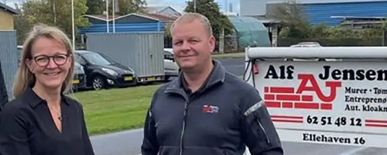Søskendeparret Mia Lund og Jim Kaae Jensen, der sammen driver entreprenørvirksomheden Alf Jensen A/S &nbsp;