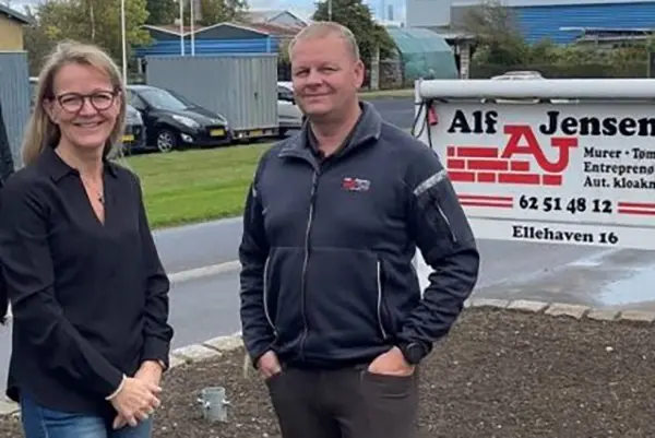 Søskendeparret Mia Lund og Jim Kaae Jensen, der sammen driver entreprenørvirksomheden Alf Jensen A/S &nbsp;